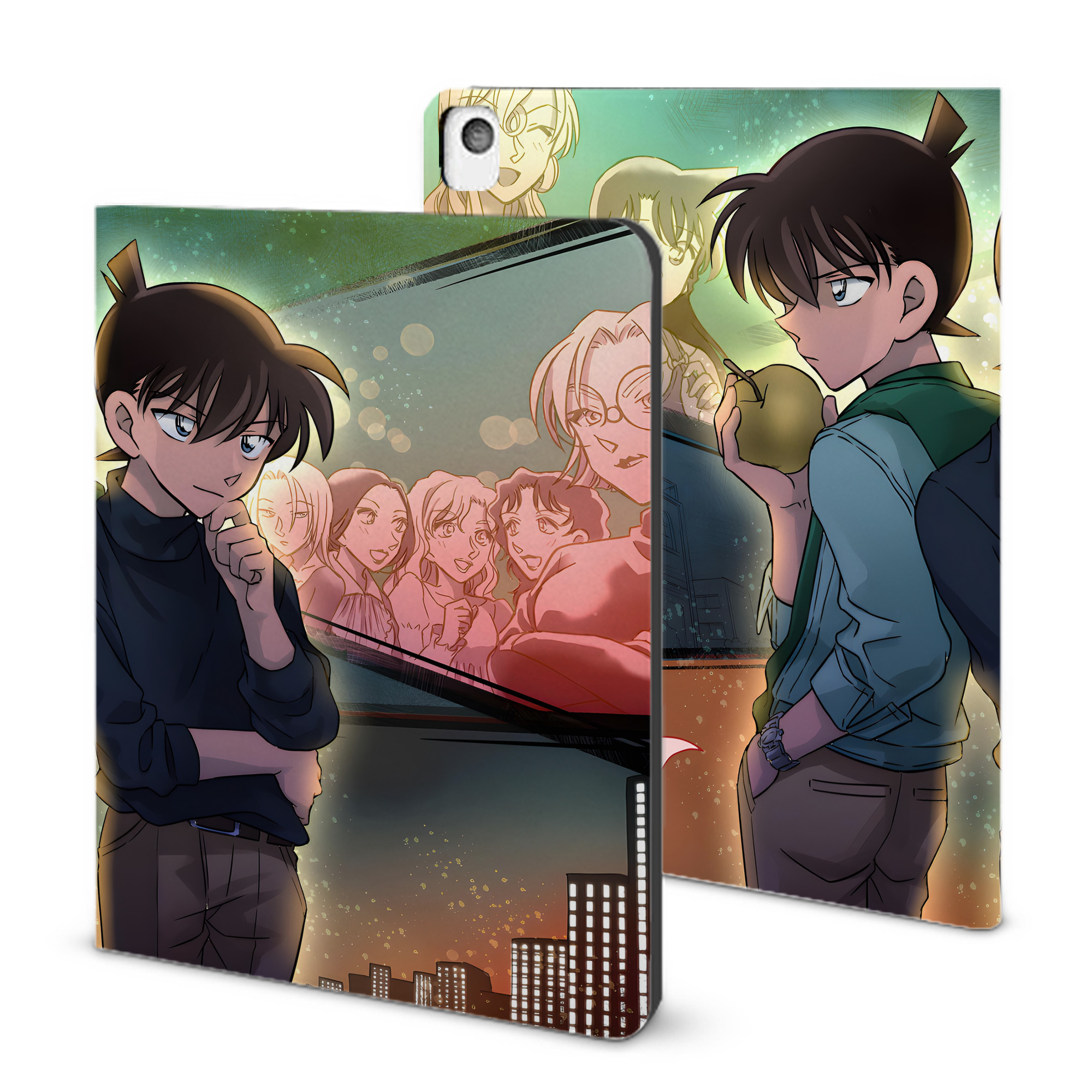 （画像用） 名探偵コナン Detective Conan IPadケース ペンホルダー付き ブックスタイルデザイン